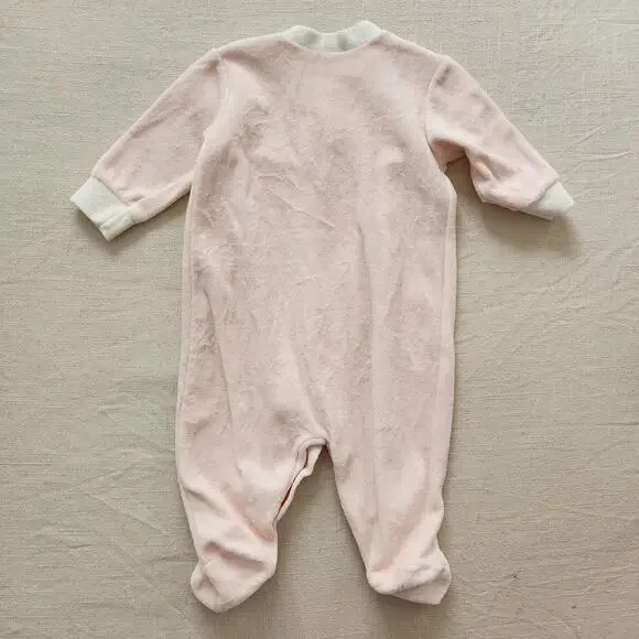 Vintage Floral Velour Pajamas 0-3 months - Picture 3 of 7